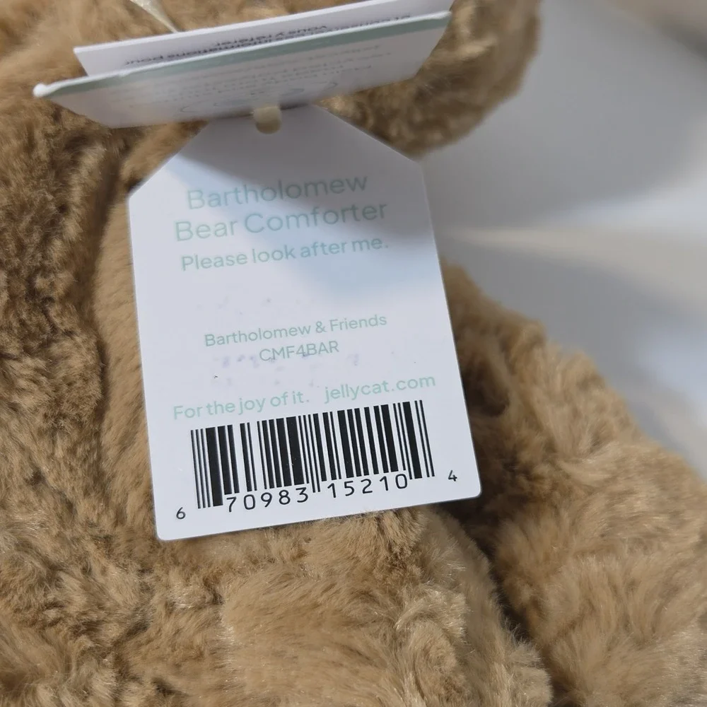 Baby Jellycat Bartholomew Bear Security Blanket  Lovey Comforter Brown